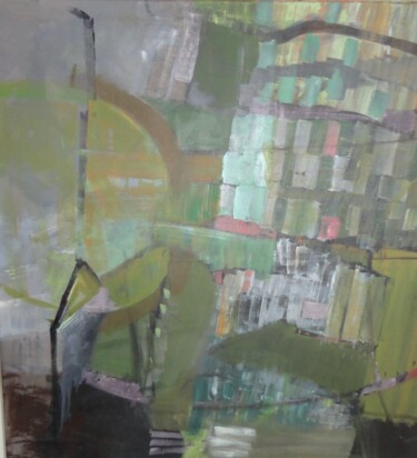 Pittura intitolato "Paysage green" da Monika Strugarek, Opera d'arte originale, Acrilico
