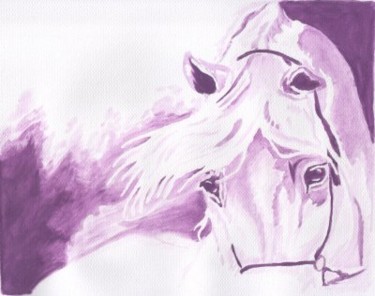 Painting titled "Arabian horse" by Monika Wasik, Original Artwork
