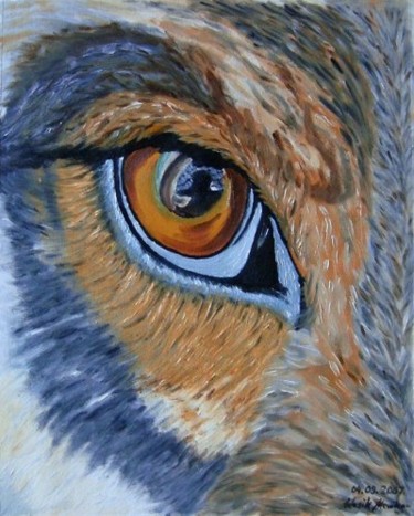 Painting titled "eye of wolf" by Monika Wasik, Original Artwork