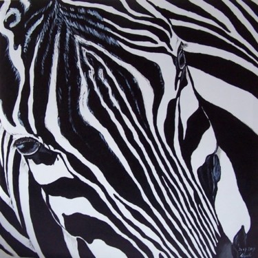 Painting titled "Zebra" by Monika Wasik, Original Artwork