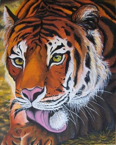 Painting titled "Tiger 2" by Monika Wasik, Original Artwork