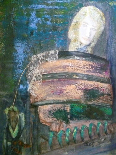 Painting titled "Back Yard - Forgott…" by Monika El-Seroui, Original Artwork, Acrylic