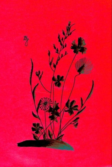Malerei mit dem Titel "Wiesenbluemel" von Monika Roth, Original-Kunstwerk