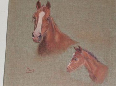 Peinture intitulée "chevaux" par Monique Coutant, Œuvre d'art originale