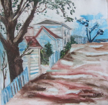Painting titled "Just Another Street…" by Monikr, Original Artwork, Acrylic Mounted on Wood Stretcher frame
