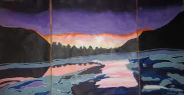 Pintura titulada "Canadian Winter Con…" por Monikr, Obra de arte original, Acrílico Montado en Bastidor de camilla de madera