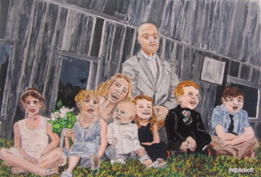 Painting titled "My Favourite Wedding" by Monikr, Original Artwork, Acrylic Mounted on Wood Panel