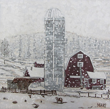 「Winter County Life」というタイトルの絵画 Monikrによって, オリジナルのアートワーク, アクリル