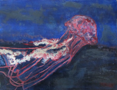 Painting titled "Jellyfish" by Monikr, Original Artwork, Oil