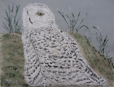 Malerei mit dem Titel "Snowy Owl" von Monikr, Original-Kunstwerk, Acryl