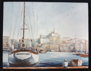 Malerei mit dem Titel "Marseille de mon en…" von Anne Monin, Original-Kunstwerk, Acryl