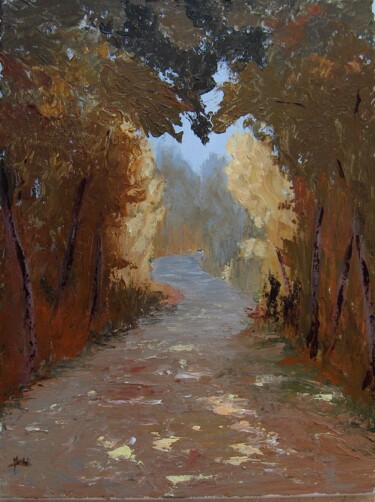 Painting titled "tons d'automne" by Monique Barlet, Original Artwork, Oil