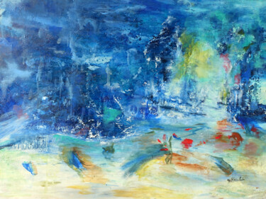 Pintura intitulada "déluge" por Monique Blanchet, Obras de arte originais, Óleo