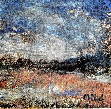 Painting titled "Paysage 2" by Monique Chef, Original Artwork, Acrylic