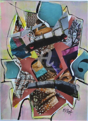 Collages titled "Composition 5/23" by Monique Chef, Original Artwork, Collages