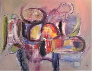 Painting titled "Composition 10/23 (…" by Monique Chef, Original Artwork, Acrylic