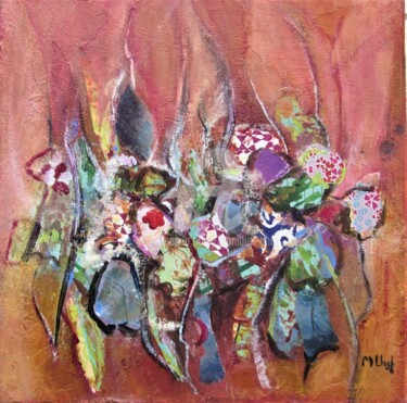 Malerei mit dem Titel "Fleurs de Printemps" von Monique Chef, Original-Kunstwerk, Acryl