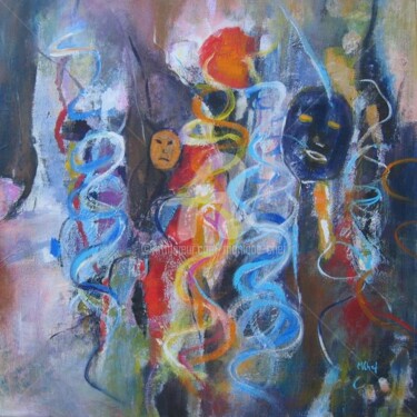 Peinture intitulée "Carnaval" par Monique Chef, Œuvre d'art originale, Acrylique