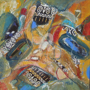 Painting titled "Composition (acryli…" by Monique Chef, Original Artwork, Oil
