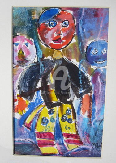 Pintura intitulada "Marionnette 4" por Monique Chef, Obras de arte originais, Aquarela
