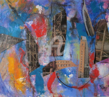 Painting titled "Chicago City" by Monique Chef, Original Artwork, Acrylic
