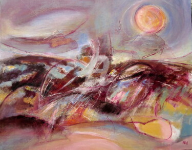 Peinture intitulée "Soir sur la dune" par Monique Chef, Œuvre d'art originale, Acrylique