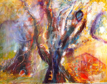 Pittura intitolato "L'arbre étrange" da Monique Chef, Opera d'arte originale, Altro