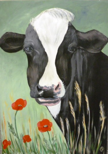 Painting titled "animal-des-pres.jpg" by Monique Delabre, Original Artwork