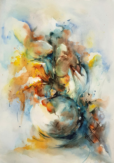 Painting titled "Ref-012.jpg" by Monique Delord, Original Artwork, Watercolor