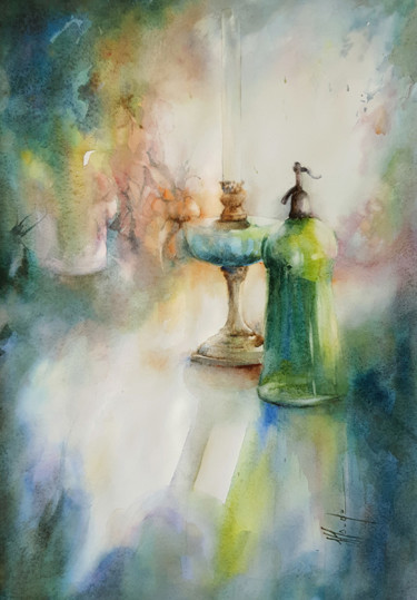 Painting titled "Autre temps.jpg" by Monique Delord, Original Artwork, Watercolor