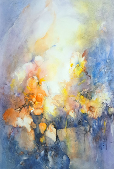 Painting titled "Envolée" by Monique Delord, Original Artwork, Watercolor