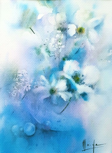 Painting titled "Velvety" by Monique Delord, Original Artwork, Watercolor