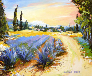 Painting titled "Luberon.jpg" by Monique Delord, Original Artwork, Oil