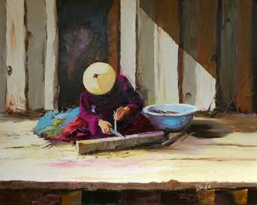 Pintura titulada "Solitaire.jpg" por Monique Delord, Obra de arte original, Oleo Montado en Bastidor de camilla de madera
