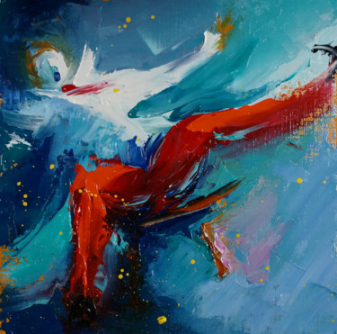 Pittura intitolato "Ho ! La chute !" da Monique Delord, Opera d'arte originale, Olio