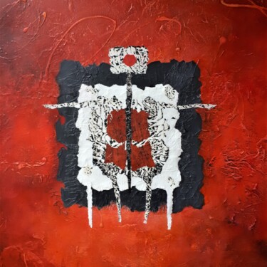 Painting titled "Hom'ego III" by Monique Douvier, Original Artwork, Acrylic Mounted on Wood Stretcher frame