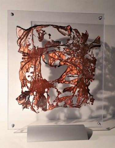 Peinture intitulée "A fleur de peau" par Monique Douvier, Œuvre d'art originale, Acrylique Monté sur Plexiglas