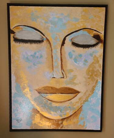 Painting titled "Sérénité" by Monique Guay, Original Artwork, Acrylic Mounted on Wood Stretcher frame