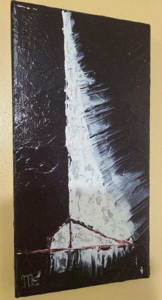 Painting titled "Levent Lanuit" by Monique Guay, Original Artwork, Acrylic Mounted on Wood Stretcher frame