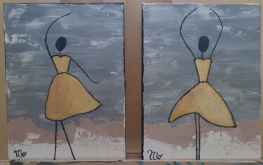 Painting titled "Giesolo de Lou" by Monique Guay, Original Artwork, Acrylic Mounted on Wood Stretcher frame