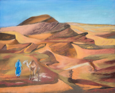 Painting titled "namib" by Monique Hirel, Original Artwork, Pastel