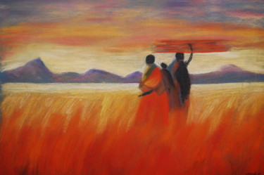 Peinture intitulée "pastel-paysage-20.j…" par Monique Hirel, Œuvre d'art originale