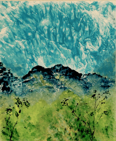 Картина под названием "A travers champs" - Monique Kawka, Подлинное произведение искусства, Акрил Установлен на Деревянная р…