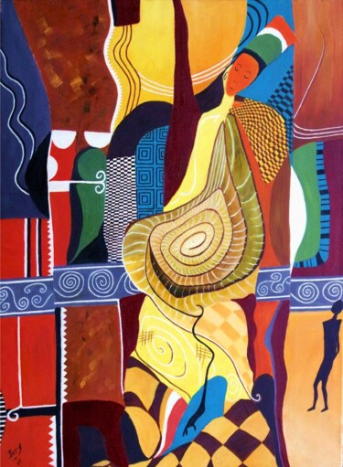 Peinture intitulée "Ascension" par Monique-Laurence Jury, Œuvre d'art originale, Huile Monté sur Châssis en bois