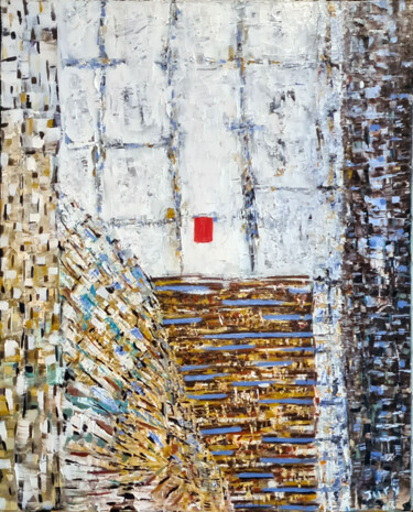 Pintura titulada "A ma fenêtre, la fu…" por Monique-Laurence Jury, Obra de arte original, Oleo Montado en Bastidor de camill…