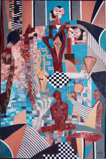 Картина под названием "Pétrification" - Monique-Laurence Jury, Подлинное произведение искусства, Масло Установлен на Деревян…
