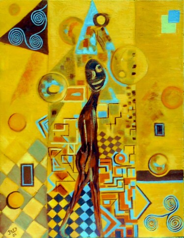 Peinture intitulée "Le bienheureux" par Monique-Laurence Jury, Œuvre d'art originale, Huile Monté sur Châssis en bois