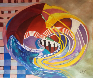 Pintura titulada "La folie" por Monique-Laurence Jury, Obra de arte original, Oleo Montado en Bastidor de camilla de madera