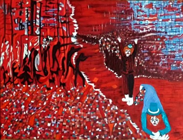 Pintura titulada "Les fusillés" por Monique-Laurence Jury, Obra de arte original, Oleo Montado en Bastidor de camilla de mad…