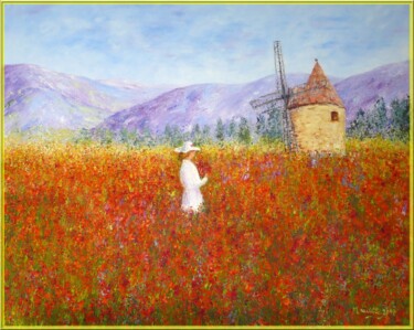 Peinture intitulée "Le moulin de Sannes" par Monique Laville, Œuvre d'art originale, Huile